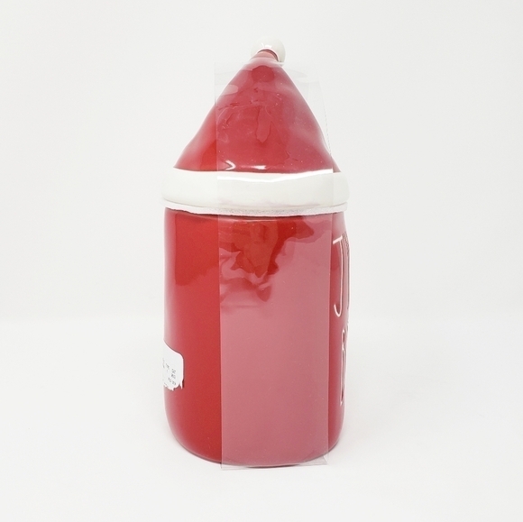 RAE DUNN Jingle Bells mug with Santa hat topper - Picture 2 of 6